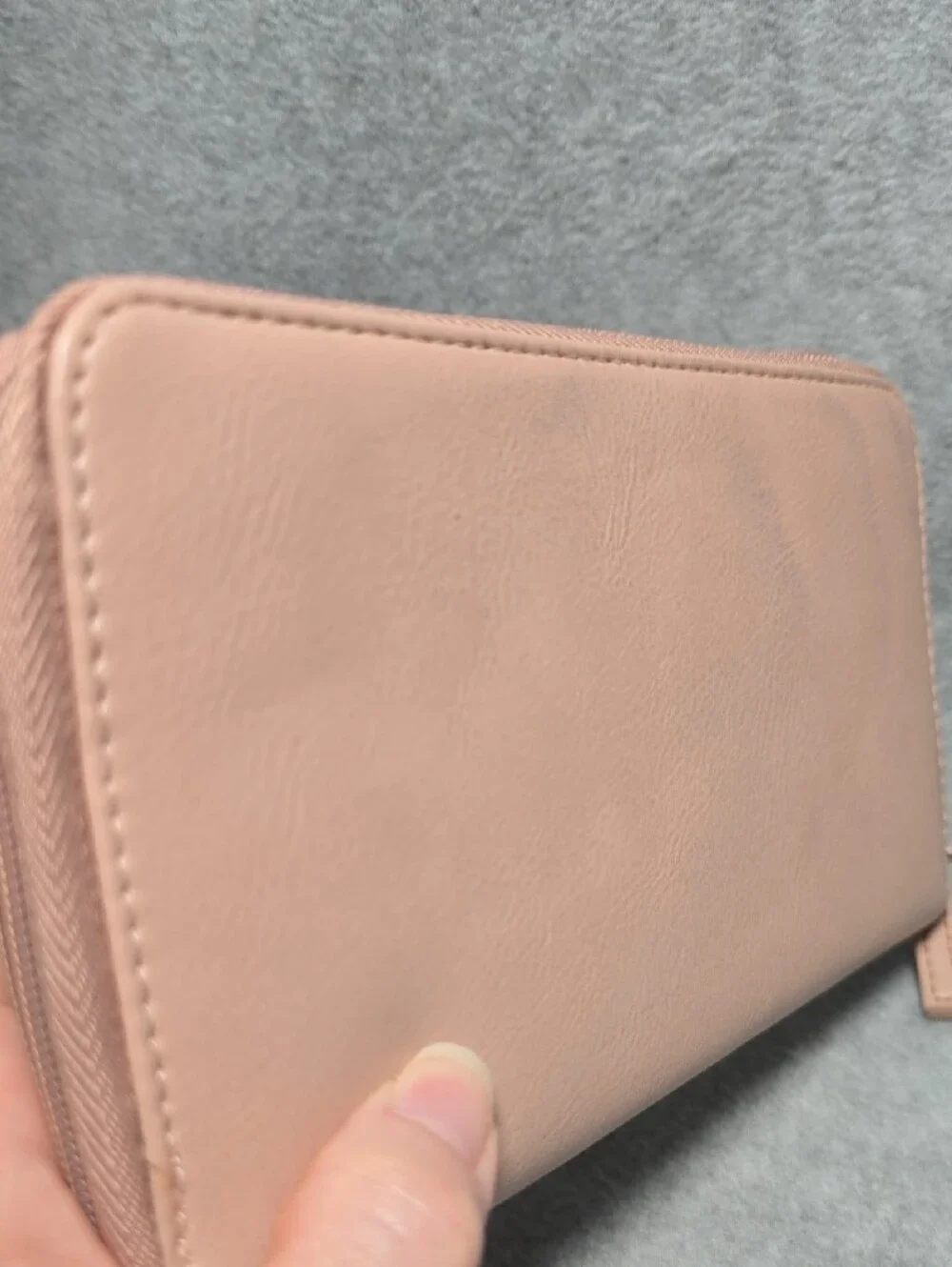 Nicole Miller Pink Zip-Around Wallet with Gold Logo